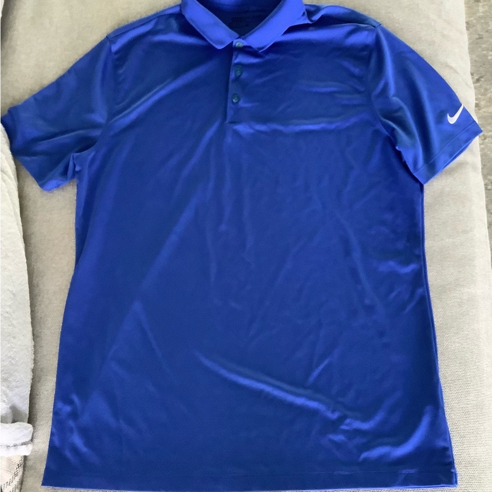 Mens Nike Blue Polo Shirt Vibrant Knit Design size Large